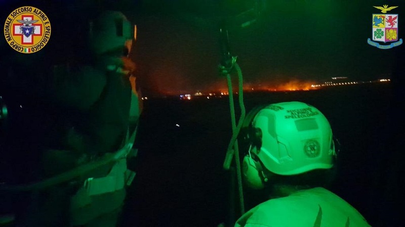 Fiamme a San Vito lo Capo intervento del Soccorso Alpino e