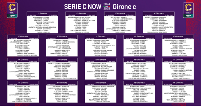 Calendario Serie C - girone C 2024-2025