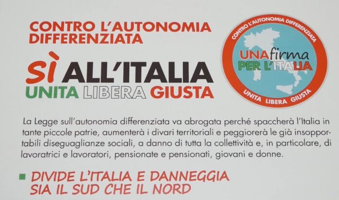 Sono 152mila le firme raccolte in Sicilia per chiedere il referendum per l’abrogazione della legge sull’autonomia differenziata.